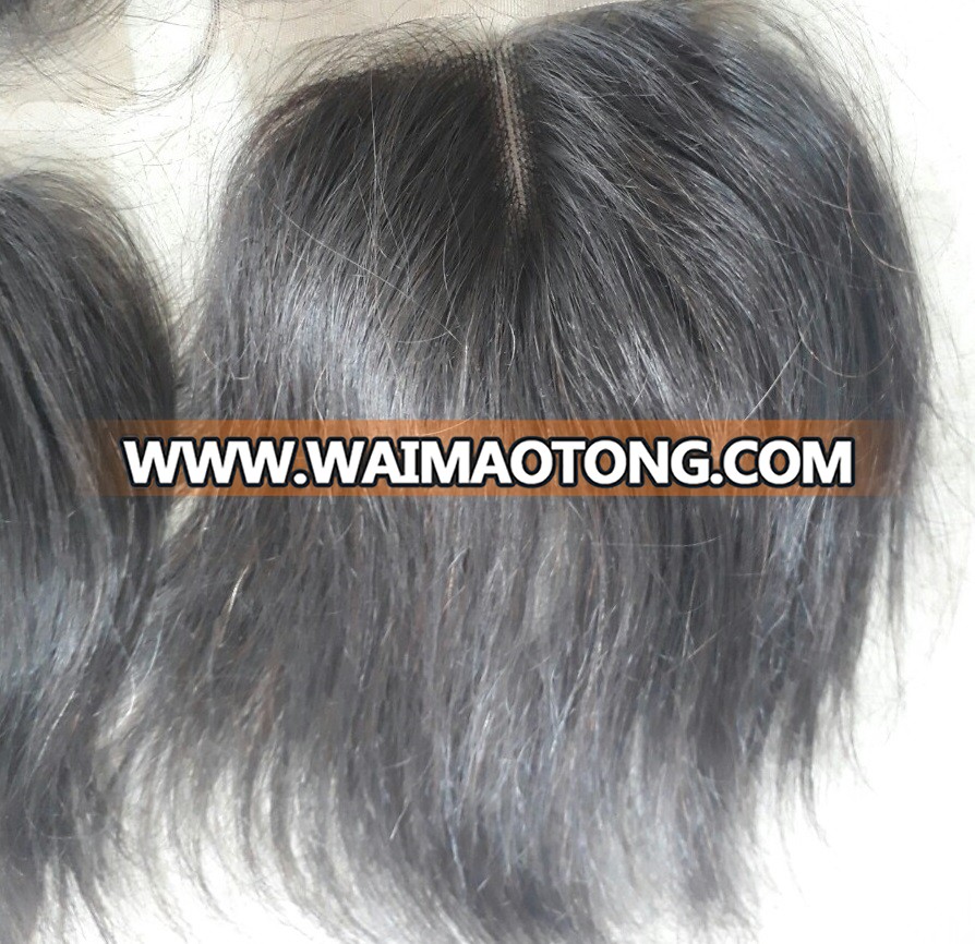 prelucked closure frontal with bleached single knots of Vietnamese hair