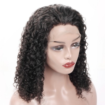 Factory made cost effective wholesale HD frontal lace closure wigs 100 % human raw cuticle align brazilian hair with kinky curly