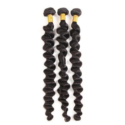 Brazilian loose deep wave hair weave loose wave Ear to Ear lace frontal with bundles