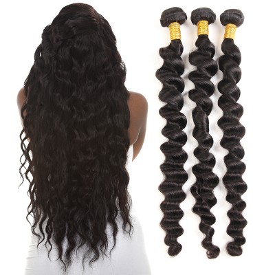 Loose Deep Wave Remy Human Hair Brazilian Hair Weave Bundles With Closure Peruvian Hair Bundles 4 pieces