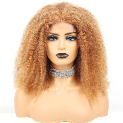 HOT cheap cost effective wholesale HD frontal lace closure wigs 100 % human raw cuticle align brazilian hair with kinky curly