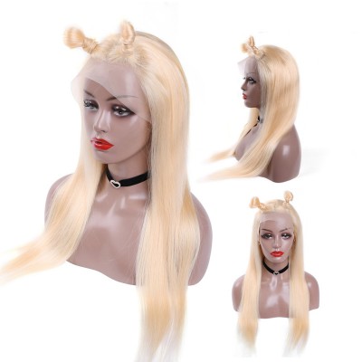 613 Blonde Lace Front Brazilian Virgin Human Hair Wigs Brazilian Virgin Straight Hair 150% Density Transparent Lace Front Wigs