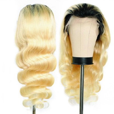 Malaysian Hair Blonde Human Hair 613  Lace frontal Straight wigs Blonde russian hair extension