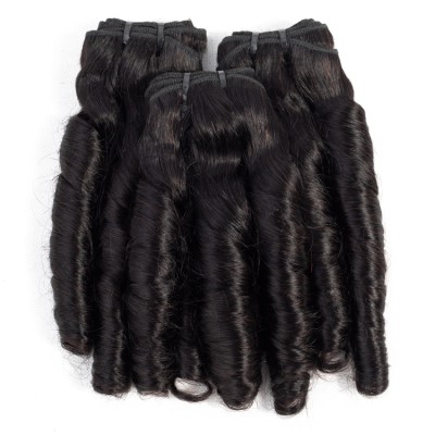 2019 new arrivals Unprocessed 100 human funmi loose curly virgin hair weave bundles Malaysian human hair weave