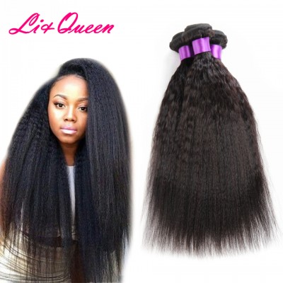 Raw Unprocessed Virgin Peruvian Hair Weave Bundles Italian Yaki Hair 10"-30" Kinky Straight Human Hair