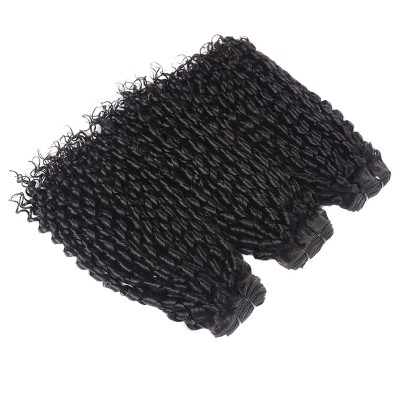 Dropship No Shed No Tangle Brazilian Cuticle Aligned Fumi Pixie Curl Bundle with Closure