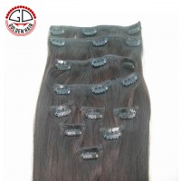 Natural Color Human Hair Peruvian Virgin Hair Wet And Wavy Clip In Hair Extensions