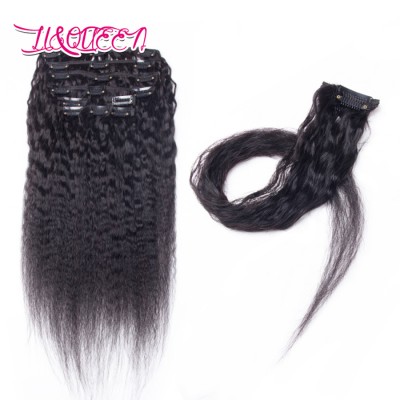 100% Raw Virgin Unprocessed Hair Kinky Straight Brazilian Hair Clip In Hair Extensions