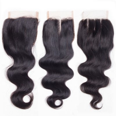 brazilian body wave closure middle 3 free part human hair closure, 10 inch body wave brazilian hair