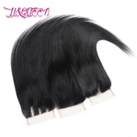 Brazilian virgin hair topper hair closure Straight Lace Closure Free 3 Middle part Human Hair Closures 8inch