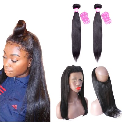 Straight hair 360 360 frontal full lace with bundles Human Hair lace frontal full and thick Hair wholesale