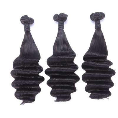 8A grade Funmi ocean curl human hair weave unprocessed remy brazilian human hair bundles and lace closure frontal