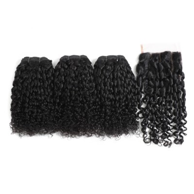 10A Pixie Curls human hair 3 bundles virgin brazilian cuticle aligned hair 100g cheaper price pissy curly brazilian hair