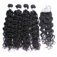 Wholesale Raw European Virgin Human Hair Bundles with Closure Vendors, Overnight shipping 3 Bundles with Lace Frontals