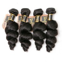 Loose Wave Bundles Peruvian Human Hair Bundles Natural Color Virgin Hair Weave 4 Bundles